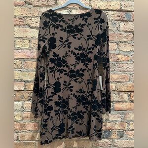 Bohme - Alex Floral Mini Dress - Size L - Brown Dress with Black Detail - NWT
